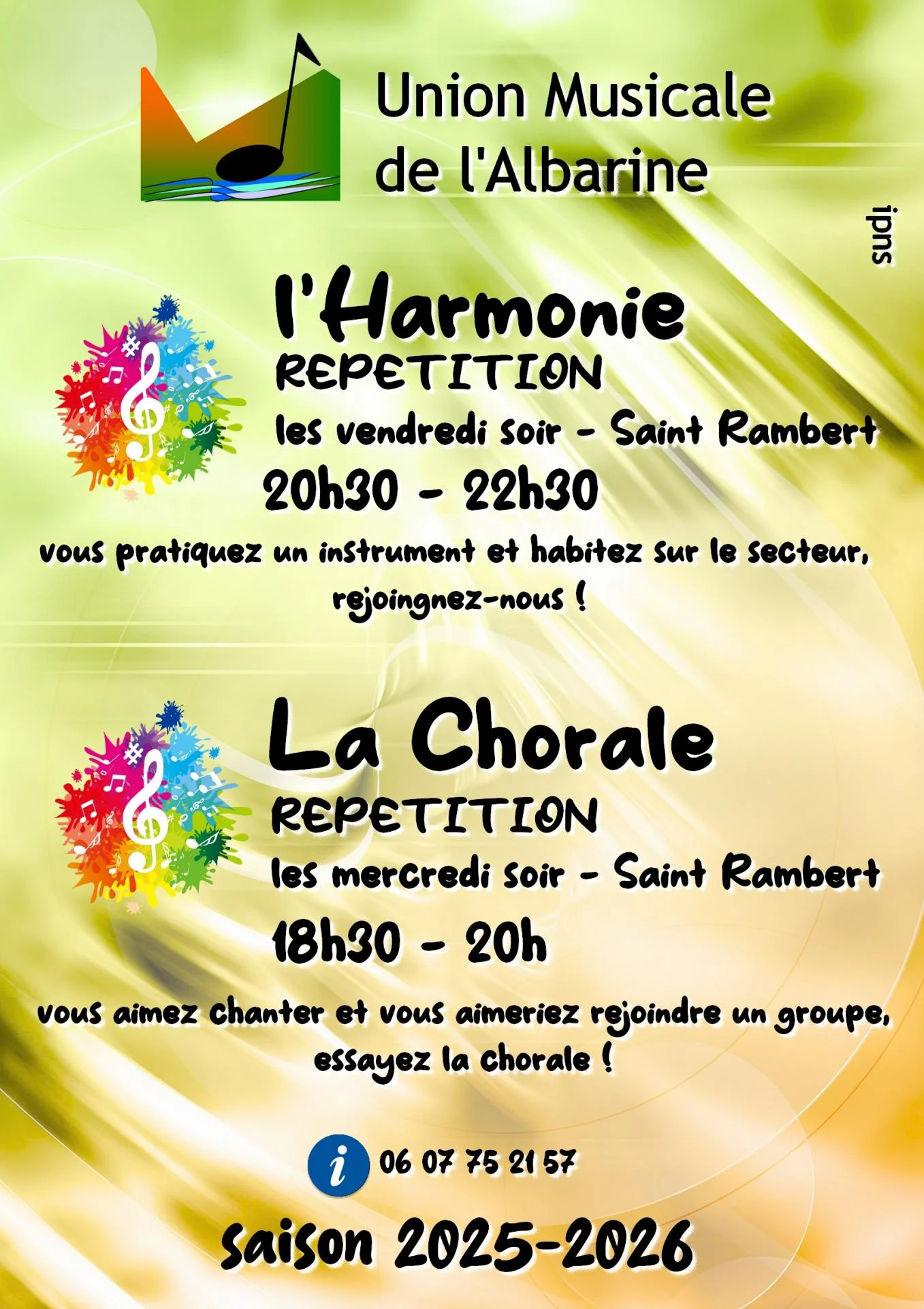 2025 2026 affiche chorale harmonie