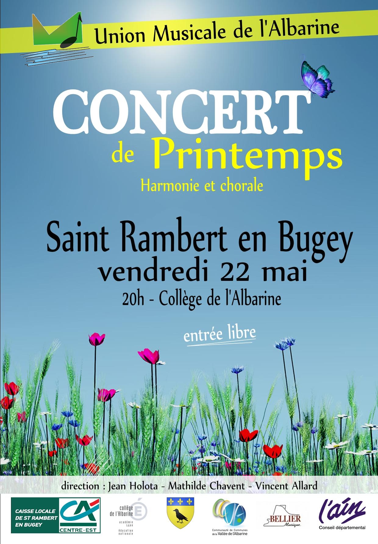 Affiche concert Union Musicale Albarine 22 mai